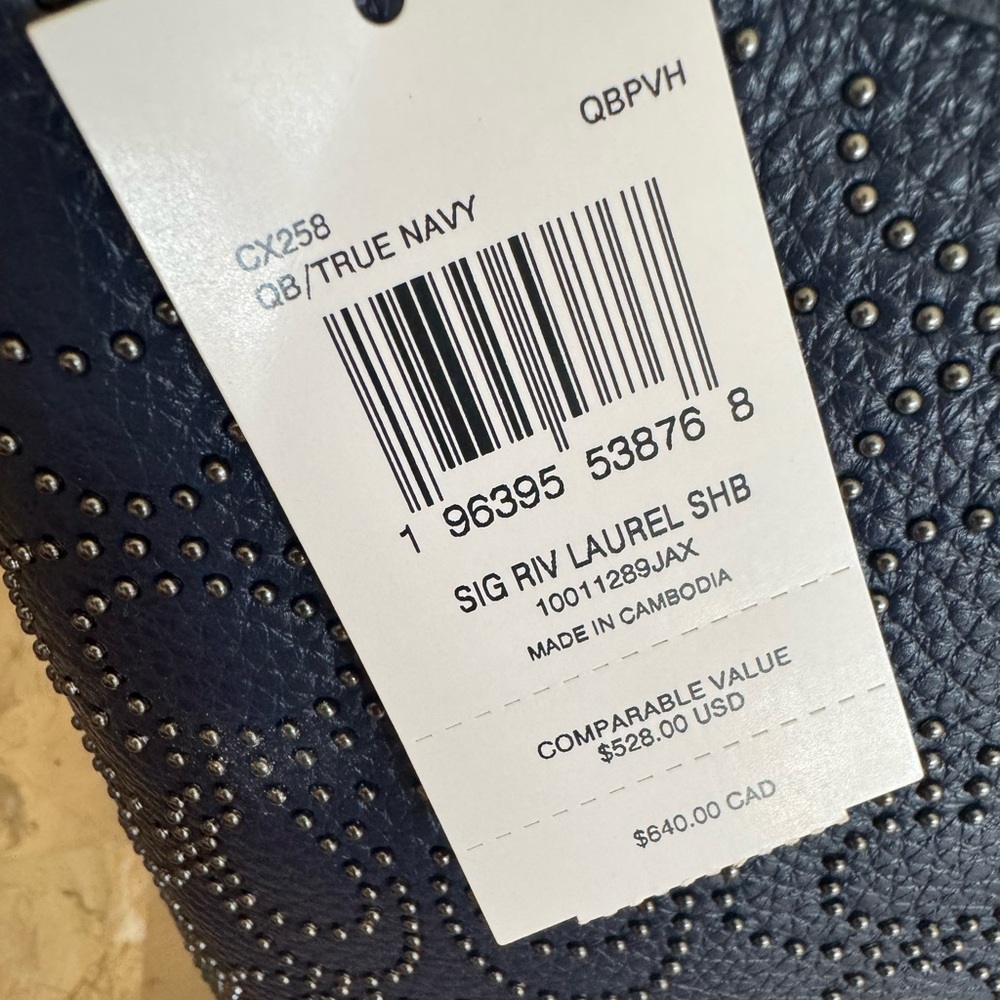 $550 COACH LAUREL SHOULDER BAG WITH SIGNATURE RIVETS PURSE NWT - Picture 8 of 9
